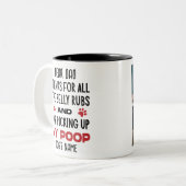 犬親愛のパパおもしろいカスタム – 犬の写真と名前 ツートーンマグカップ (正面左)