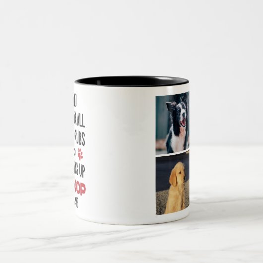 犬親愛のパパおもしろいカスタム – 犬の写真と名前 ツートーンマグカップ (中央)