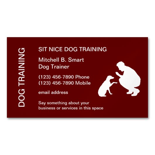 犬訓練用名刺マグネットテンプレート マグネット名刺 (正面)