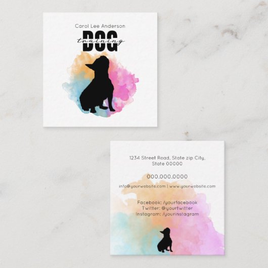 犬訓練 スクエア名刺 (正面/裏面)