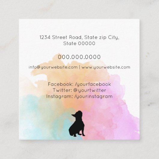 犬訓練 スクエア名刺 (裏面)