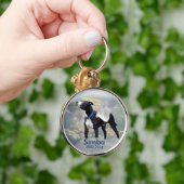 犬記念の大きい(2.125")優れた円形のKeychain キーホルダー (手)