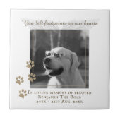 犬記念写真プラーク文字付きセラミックタイル タイル (正面)