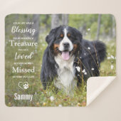 犬記念写真モダン悔やみや弔慰ペットの損失 シェルパブランケット (正面(横))