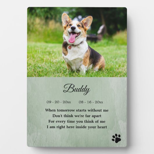 犬記念写真引用文記念 フォトプラーク (正面)