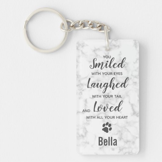 犬記念写真贈り物悔やみや弔慰ペットロス記念碑 キーホルダー (正面)