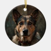 犬記念悔やみや弔慰。名前をカスタムすると文字 セラミックオーナメント (正面)