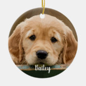 犬記念虹の橋カスタムのペット写真 セラミックオーナメント (正面)