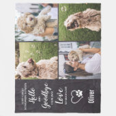 犬記念記念悔やみや弔慰ペットフォトコラージュ フリースブランケット (正面)