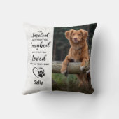 犬記念記念悔やみや弔慰ペット犬の写真 クッション (裏面)