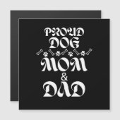 犬誇りを持った母とパパ犬愛好家ペット愛好家 マグネット招待状 (正面/裏面)