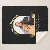 犬誇りを持った母はシニアだ – カスタム卒業 シェルパブランケット (正面(横))