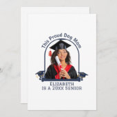 犬誇りを持った母はシニアだ – カスタム卒業 シーズンカード (正面/裏面)