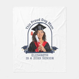 犬誇りを持った母はシニアだ – カスタム卒業 フリースブランケット