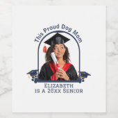 犬誇りを持った母はシニアだ – カスタム卒業 ワインラベル (シングルラベル)