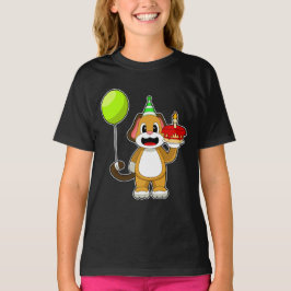 犬誕生日キャンドルケーキ Tシャツ