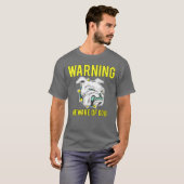 犬警告の少年のヴィンテージに用心 Tシャツ (正面フル)
