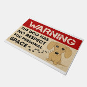 犬警告は個人の宇宙を尊重しない ドアマット (アングル)