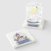 犬賛美アメリカ – 7月ピットブル4日 ストーンコースター (横)