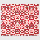 犬赤と白が歩くカスタム ラッピングペーパー (フラット)