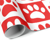 犬赤と白が歩くカスタム ラッピングペーパー (ロールコーナー)