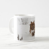 犬走が雪の中 コーヒーマグカップ (正面左)