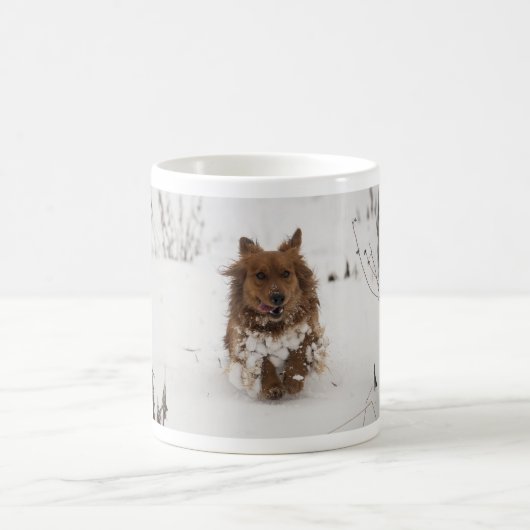 犬走が雪の中 コーヒーマグカップ (中央)