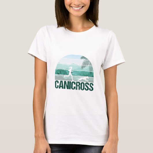 犬走と犬の走犬の犬の犬のCanicross Dog's Tシャツ (正面)