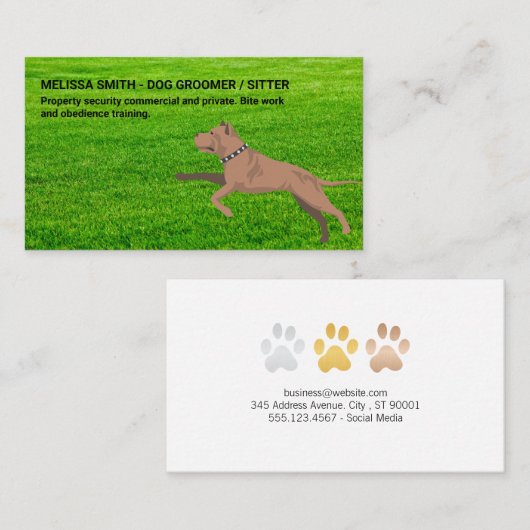犬走の草の中 | 犬の足 名刺 (正面/裏面)