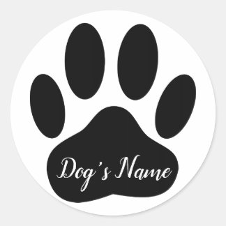 犬足印刷名前をカスタムする ラウンドシール