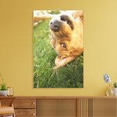 犬転がが背中に キャンバスプリント (インサイチュ (リビング))