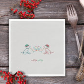 犬遊とクリスマスライトパーティーナプキン スタンダードランチョンナプキン