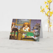 犬遊のトランプのポーカーが困っている友人 カード (黄色い花)