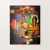 犬遊のトランプのポーカーが困っている友人 ジグソーパズル (縦)