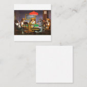 犬遊のトランプのポーカーが困っている友人 スクエア名刺 (正面/裏面)