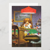 犬遊のトランプのポーカーが困っている友人 招待状 (正面/裏面)