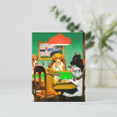 犬遊のトランプのポーカー ポストカード (スタンド正面)