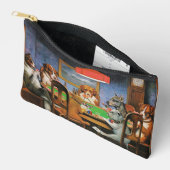 犬遊のトランプのポーカーby C.M. Coolidge アクセサリーポーチ (見開き)