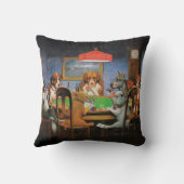 犬遊のトランプのポーカーby C.M. Coolidge クッション (裏面)