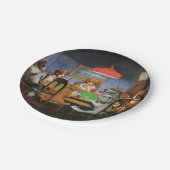 犬遊のトランプのポーカーby C.M. Coolidge ペーパープレート (アングル)