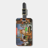 犬遊のトランプのポーカーby C.M. Coolidge ラゲッジタグ (正面縦)