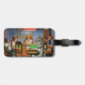 犬遊のトランプのポーカーby C.M. Coolidge ラゲッジタグ (裏面横)