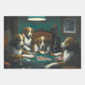 犬遊のトランプのポーカーby C.M. Coolidge ラッピングペーパーシート (正面2)