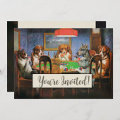 犬遊のトランプのポーカーby C.M. Coolidge 招待状 (正面/裏面)