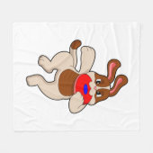 犬遊の フリースブランケット (正面(横))