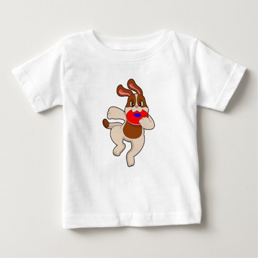 犬遊の ベビーTシャツ (正面)
