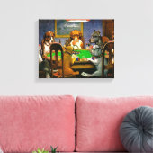 犬遊トランプのポーカー キャンバスプリント (インサイチュ (リビング))