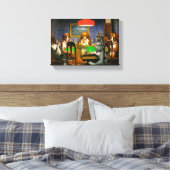 犬遊トランプのポーカー キャンバスプリント (インサイチュ (寝室))