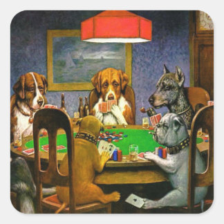 犬遊トランプのポーカー スクエアシール