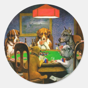 犬遊トランプのポーカー ラウンドシール